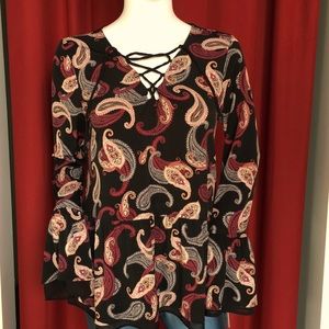 White House Black Market Paisley Top